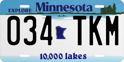 MN license plate 034TKM