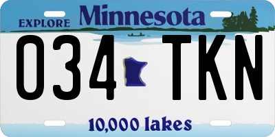MN license plate 034TKN