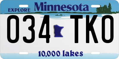 MN license plate 034TKO