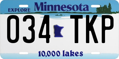 MN license plate 034TKP