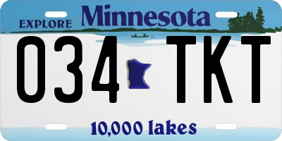 MN license plate 034TKT