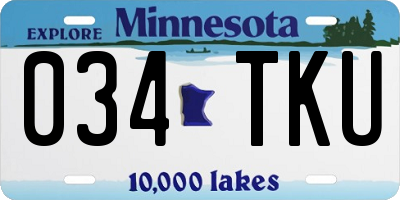 MN license plate 034TKU