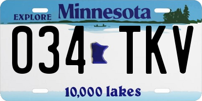 MN license plate 034TKV