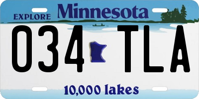 MN license plate 034TLA