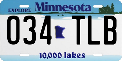MN license plate 034TLB