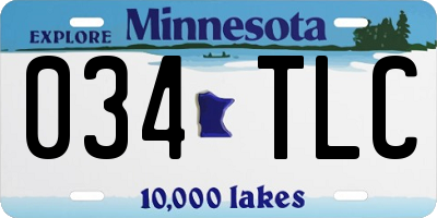 MN license plate 034TLC