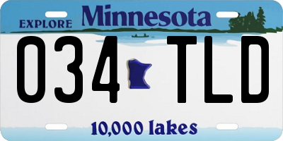 MN license plate 034TLD