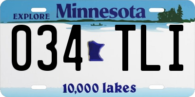 MN license plate 034TLI