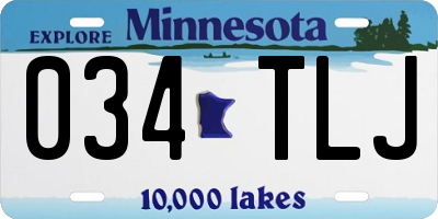 MN license plate 034TLJ