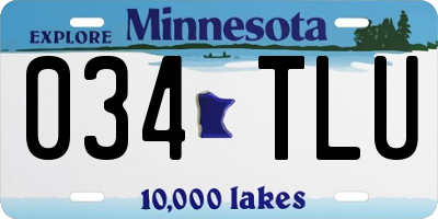 MN license plate 034TLU