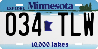 MN license plate 034TLW