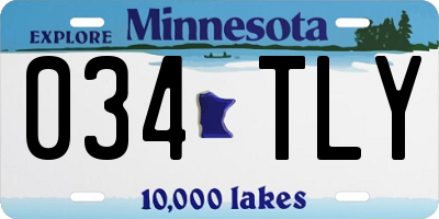 MN license plate 034TLY