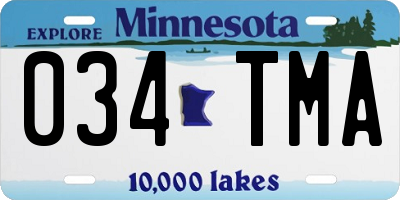 MN license plate 034TMA