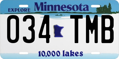 MN license plate 034TMB