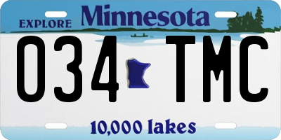 MN license plate 034TMC
