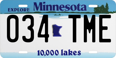 MN license plate 034TME