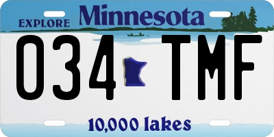 MN license plate 034TMF