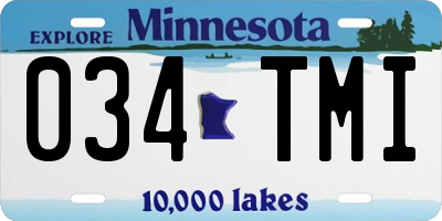 MN license plate 034TMI