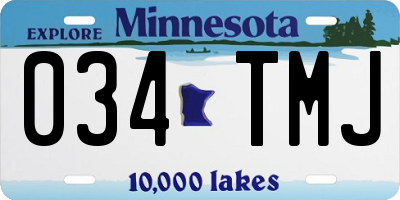 MN license plate 034TMJ