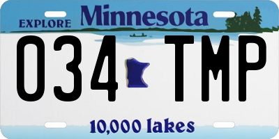 MN license plate 034TMP