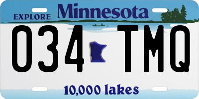 MN license plate 034TMQ