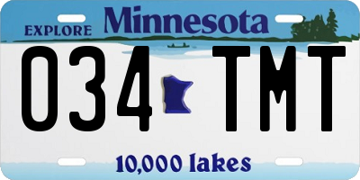 MN license plate 034TMT