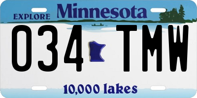 MN license plate 034TMW