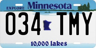 MN license plate 034TMY
