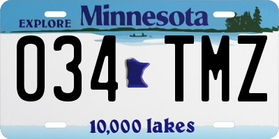 MN license plate 034TMZ