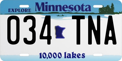 MN license plate 034TNA