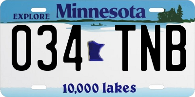 MN license plate 034TNB