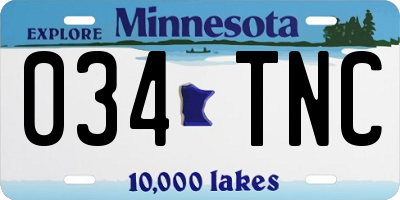 MN license plate 034TNC
