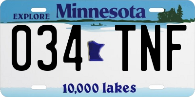 MN license plate 034TNF
