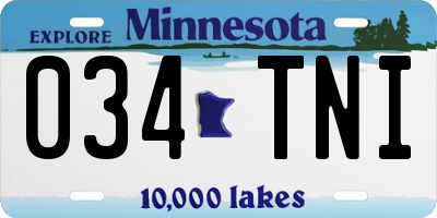 MN license plate 034TNI