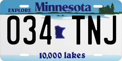 MN license plate 034TNJ