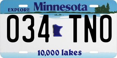 MN license plate 034TNO