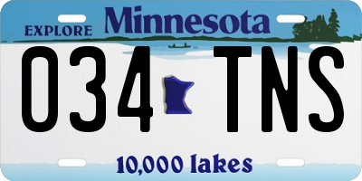 MN license plate 034TNS