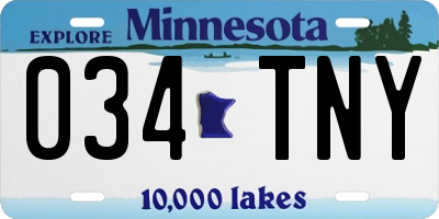 MN license plate 034TNY