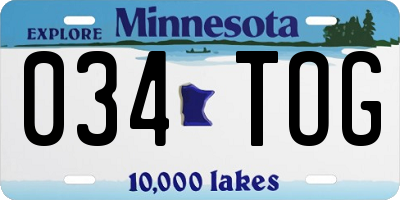 MN license plate 034TOG