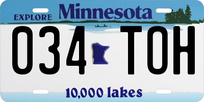 MN license plate 034TOH