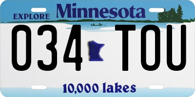 MN license plate 034TOU