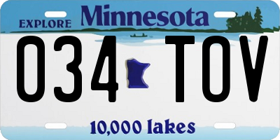 MN license plate 034TOV