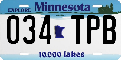 MN license plate 034TPB