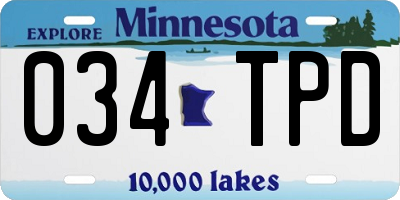 MN license plate 034TPD