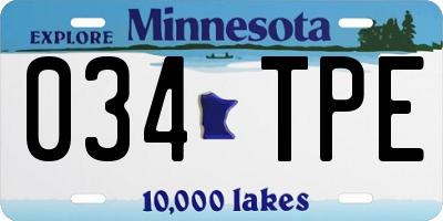 MN license plate 034TPE