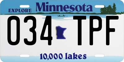 MN license plate 034TPF