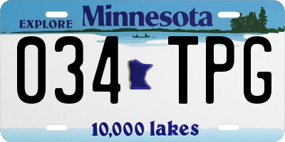 MN license plate 034TPG