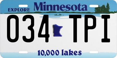 MN license plate 034TPI