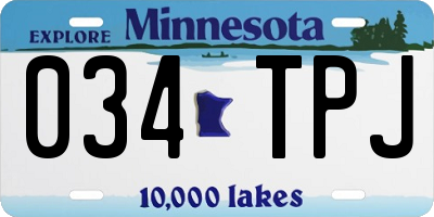 MN license plate 034TPJ