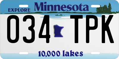 MN license plate 034TPK